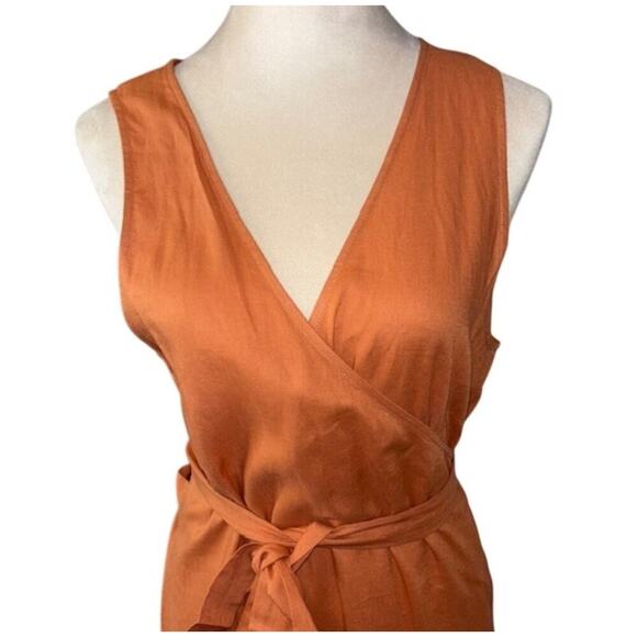 NWT Andie The Maxi Wrap Dress in Auburn Linen Blend Size XS - Picture 3 of 5